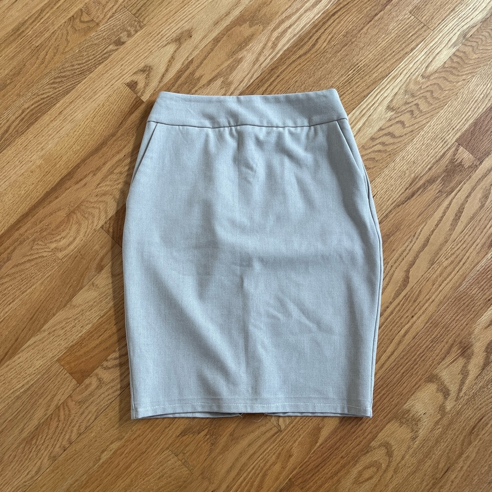 Express Beige midi pencil skirt work skirt